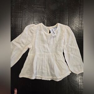 Old Navy Ivory Textured Long Sleeve Top
